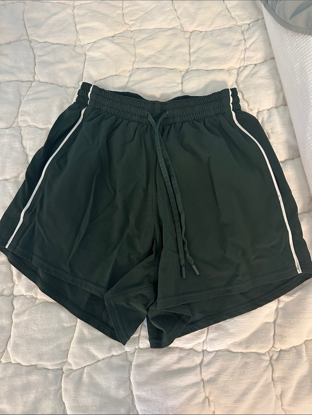 lululemon athletica green Athletic Shorts with White Trim
